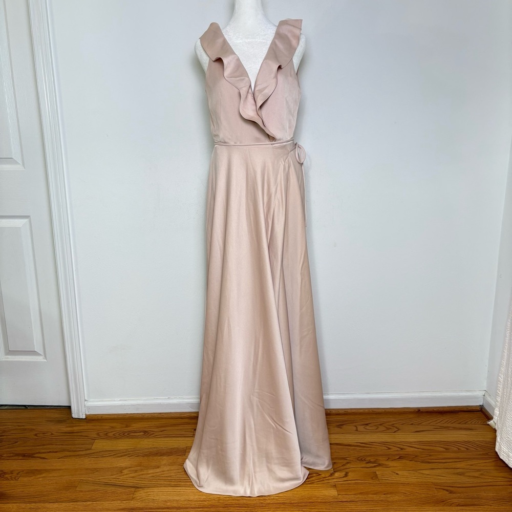 NWT BHLDN Sachin & Babi Tansy Satin Charmeuse Maxi Dress Pink Nude Blush Size 6 - Picture 2 of 16